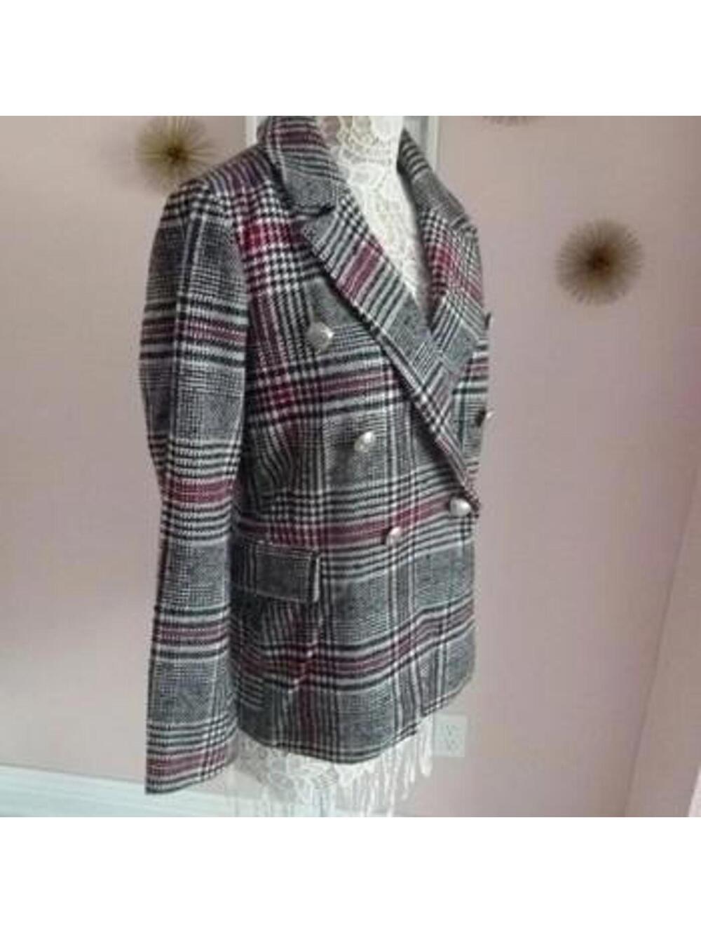 New Bagatelle double breasted black wine white blazer Medium